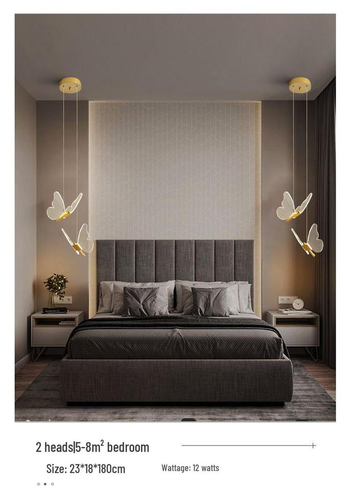 Nordic Luxury Butterfly Hanging Lamp - Modern Minimalist for Bedroom, Dining Room, or Staircase
