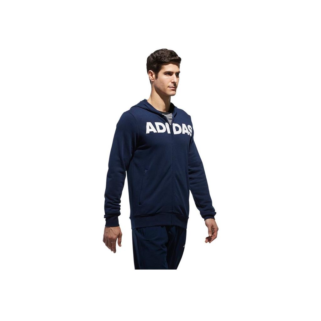 Adidas Knitted Hooded Comfortable Long Sleeve Jacket Men Jackets Navy-Blue CX4957