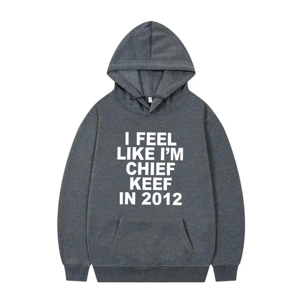 Chief Keef 2012 Rap Hoodie Musik Merch Harajuku Grafik Hoodie Vintage Trendy Y2K Print Unisex Oversize Fleece Streetwear