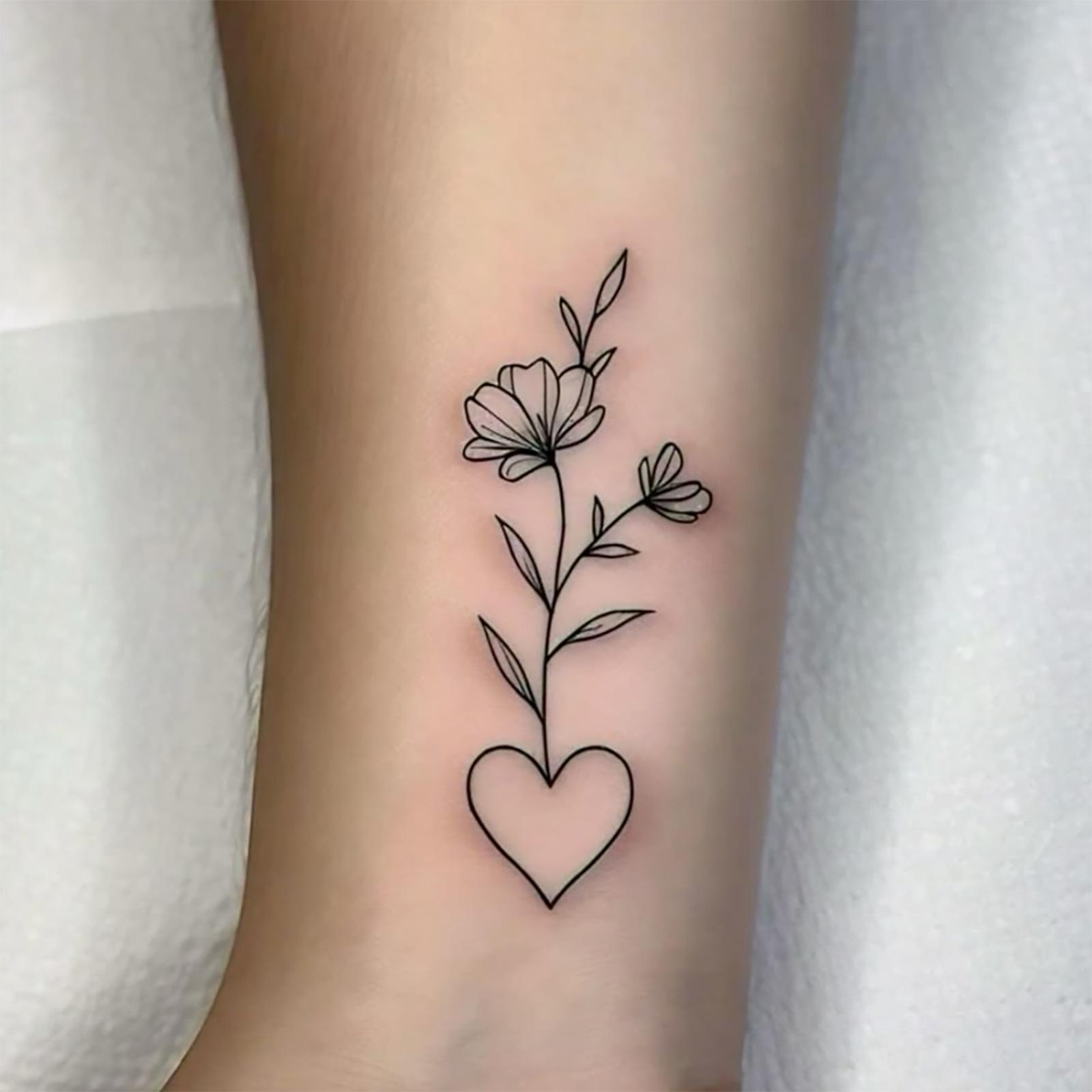 Glow Makeup Unisex Small Fresh Simple High-End Sense Whale Rose Love Arm Tattoo Sticker