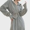 "Women's Retro Hong Kong-Style Hooded Tracksuit: Loose-Fit Sweater and Slim Pants for Spring & Autumn"