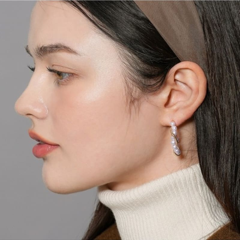 Dana Burton Breeze Pearl Hoop Earrings