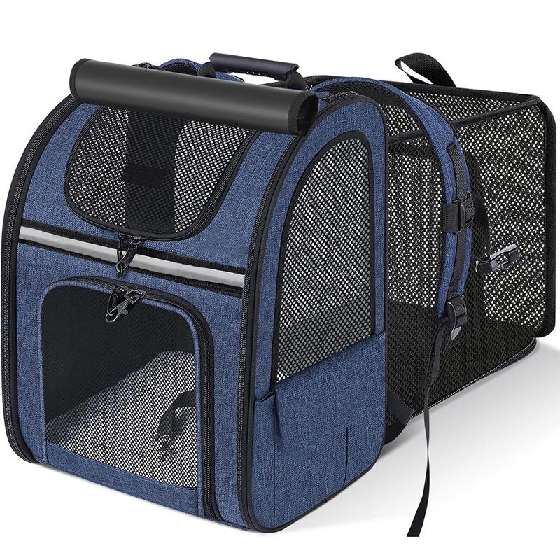 Portable Expandable Pet Backpack Breathable Travel Bag for Small Dogs Cats Outdoor