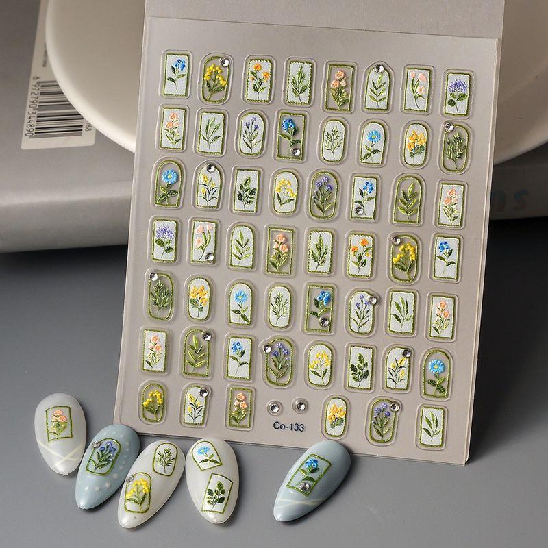 

Summer Clear Florals Relief Nail Sticker Spot Drill UV Sticker Bright Crystal Nail Sticker 133 Default