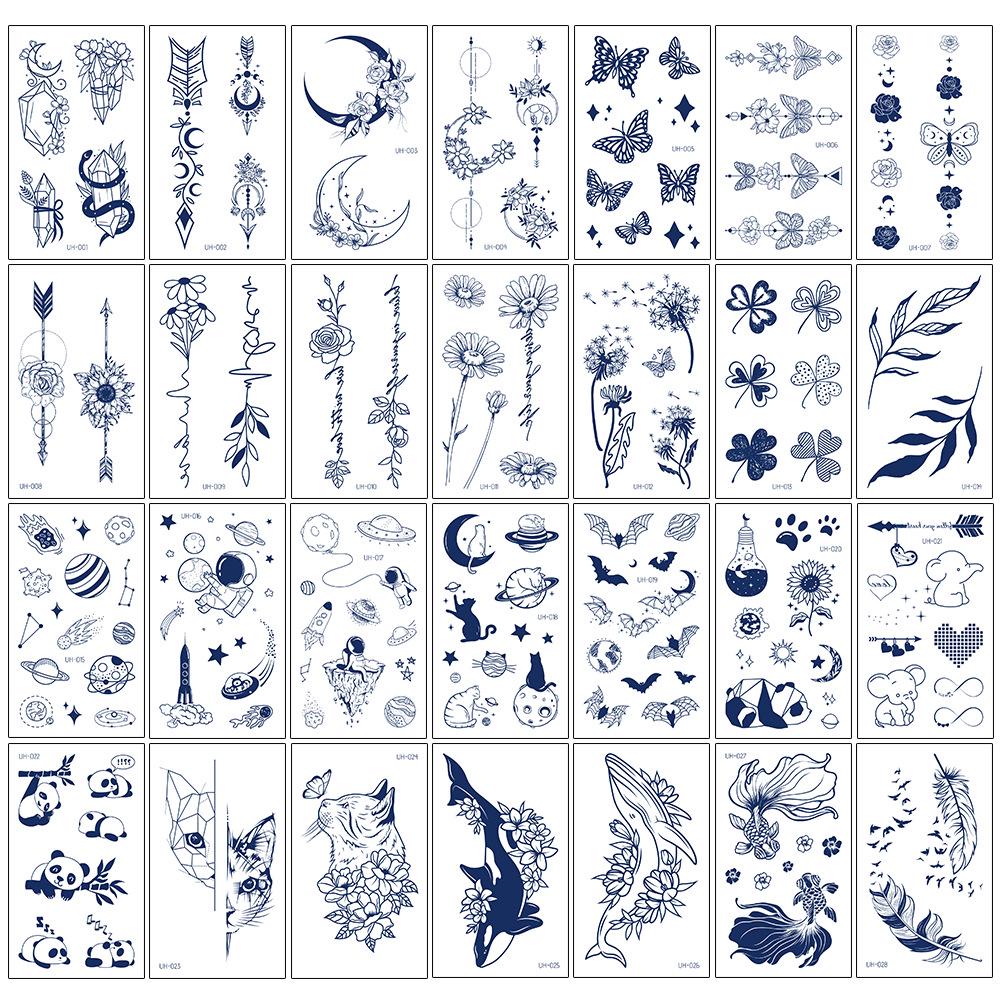 Ziołowe półtrwałe wodoodporne naklejki tatuażowe dla mężczyzn i kobiet