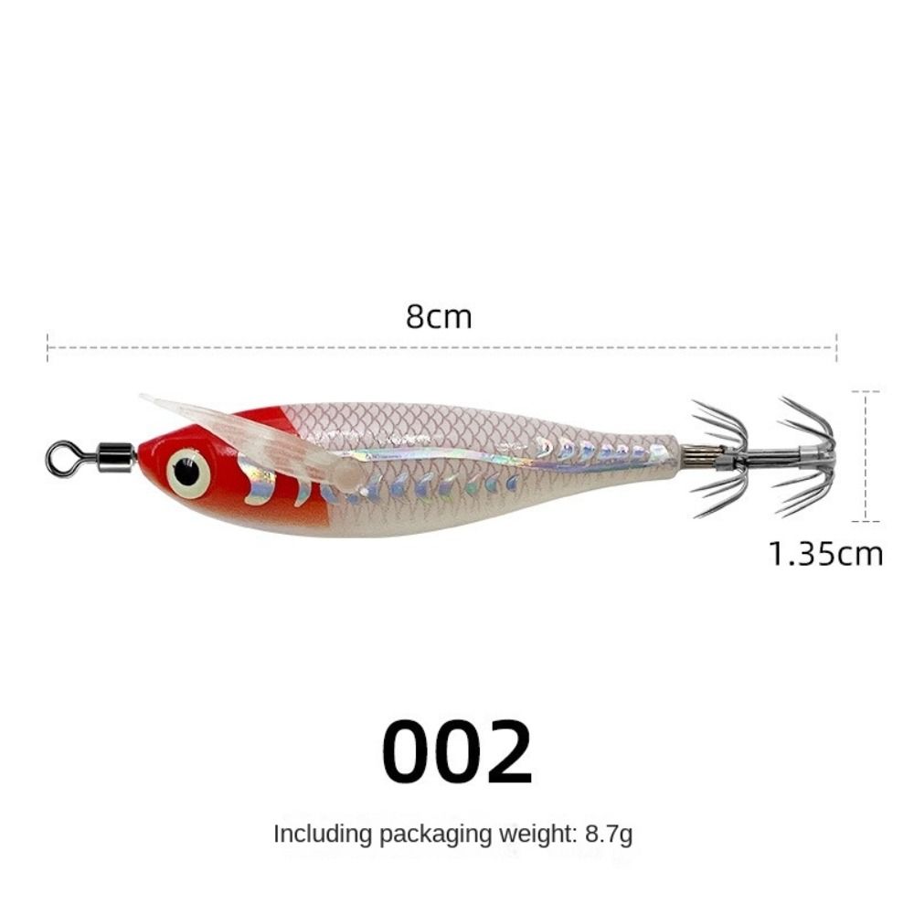 Wood Shrimp Design Mini Fishing Lure 5.3g Weight Noctilucent Squid Jigs  Squid Fishing