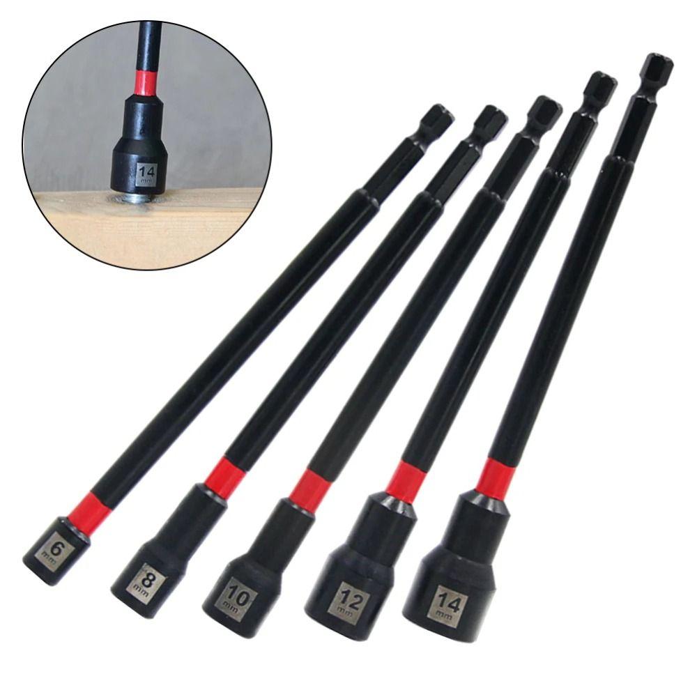 150 mm Length Magnetic Long Nut Driver Hexagon Socket Wrench Impact Drill Use
