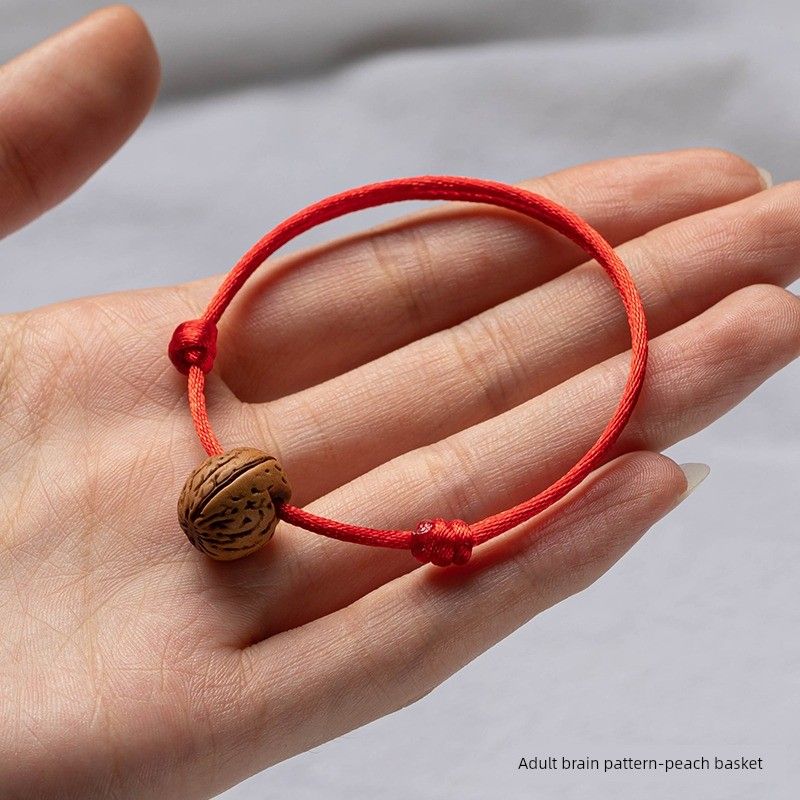 

Гора Путо Ребенок Дитя Младенец Новорожденный Красная Веревка Браслет Шнурок для Ношения Персиковой Косточки Персиковое Дерево Снятие Давления Удар Удача Подарок Adult brain pattern-peach basket