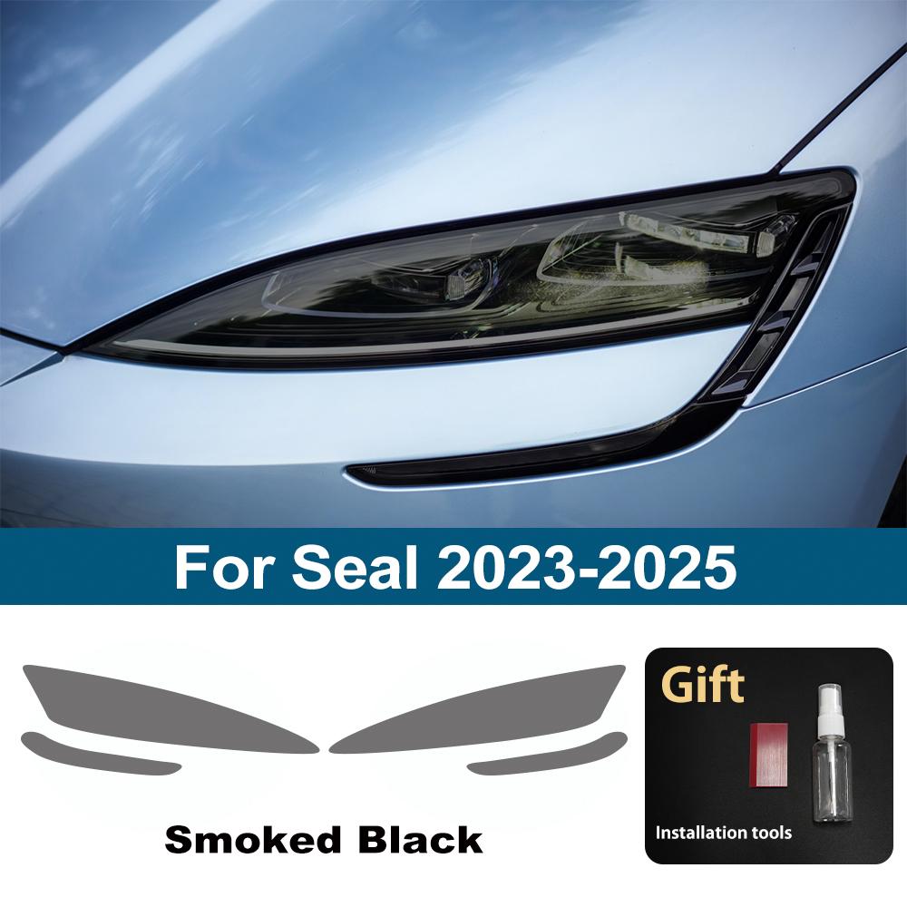 For BYD Seal 2026-2026 Smoke Black Car Headlight Protective Film TPU PPF High-Gloss Vinyl Film Pre-cut Anti-Scratch Custom Fit