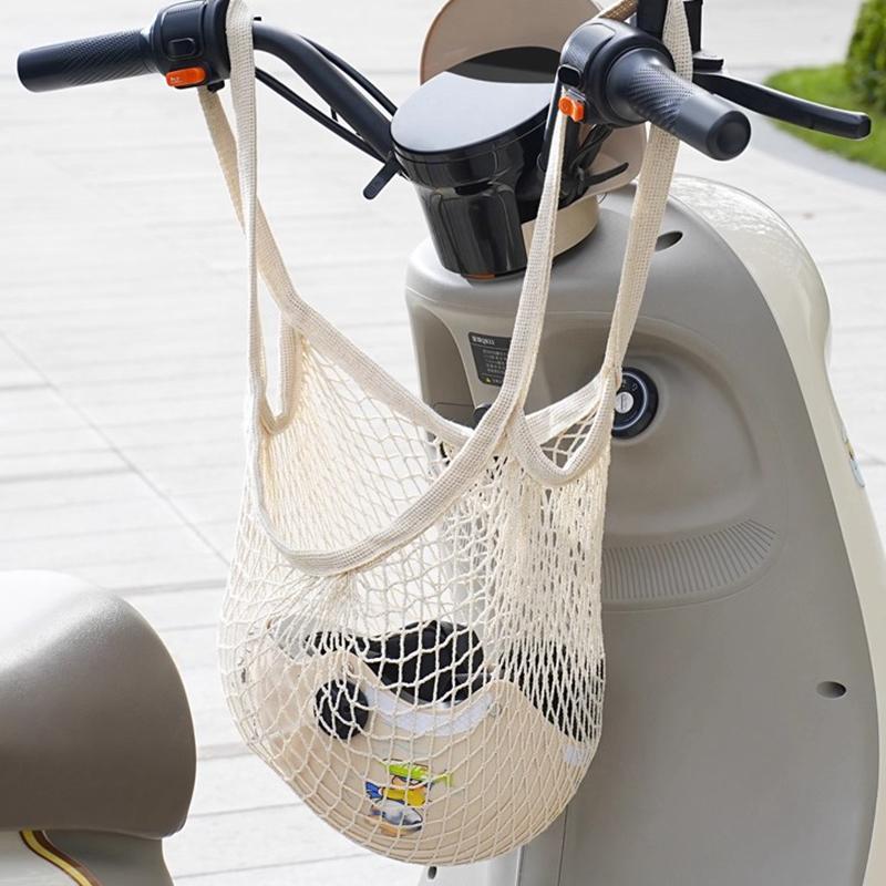 Motorcycle Helmets Luggage Net Scooter Storage Mesh Bag MTB Cycling Handlebar Tube Hanging Baggage Bag Motorcycle Accessories