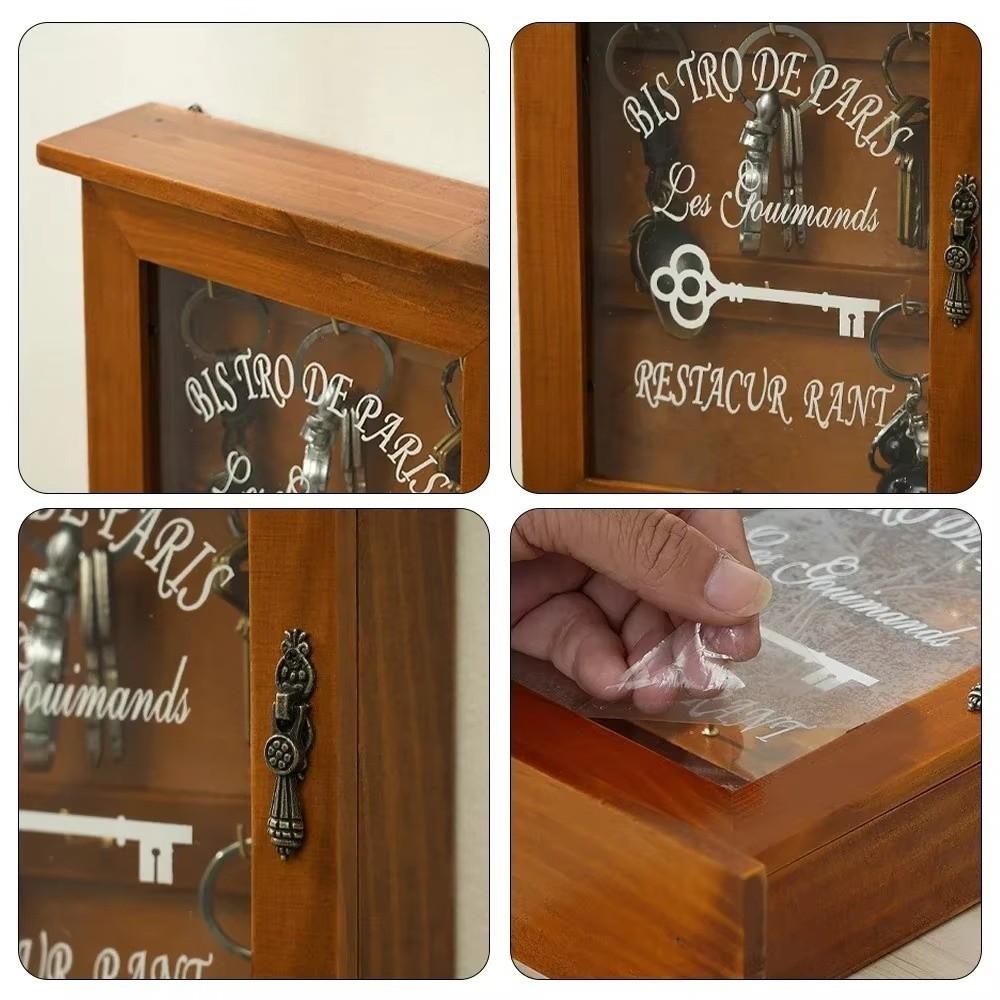 Dřevěný skříňka Klíčenka Vintage Hák na klíče Nástěnná dekorace Nástěnný držák na klíče Byt