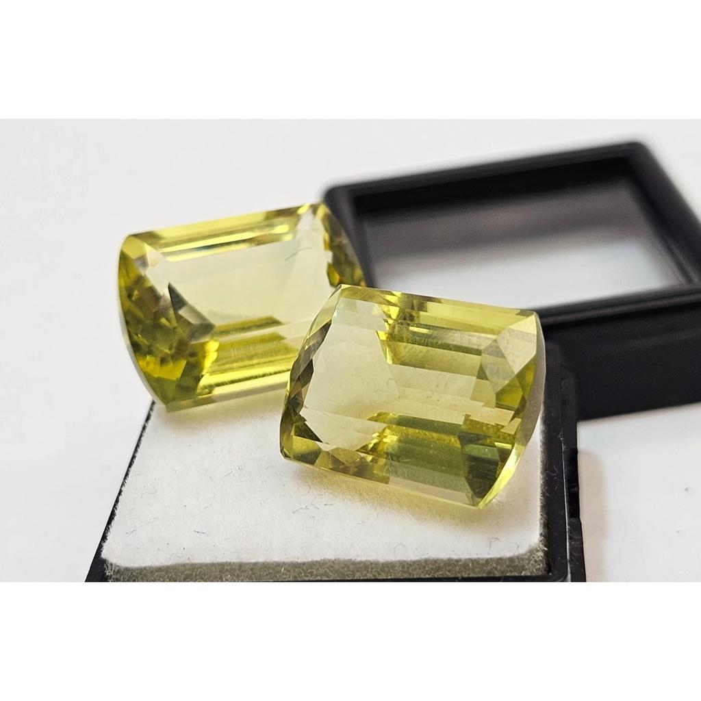 Stunning Yellow Sapphire Natural Fancy Cushion Cut 26-27 Ct Pair Loose Gemstone