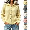 Damen Strick-Cardigan-Top mit offener Vorderseite und Knöpfen