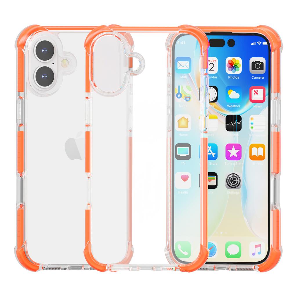 Clear Mobile Phone Case for iPhone 16 TPU+TPE+PC Phone Cover