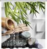 Japansk Bambu Duschdraperi Asiatisk Spa Zen Sten Duschdraperi Set Sten Modern Duschdraperi för Badrum, Vattentätt Tyg