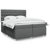 VidaXL Sommier à lattes de lit avec matelas Gris foncé 200x200cm Tissu, lit, lit à plate-forme, lit à panneaux, meuble de 3290603