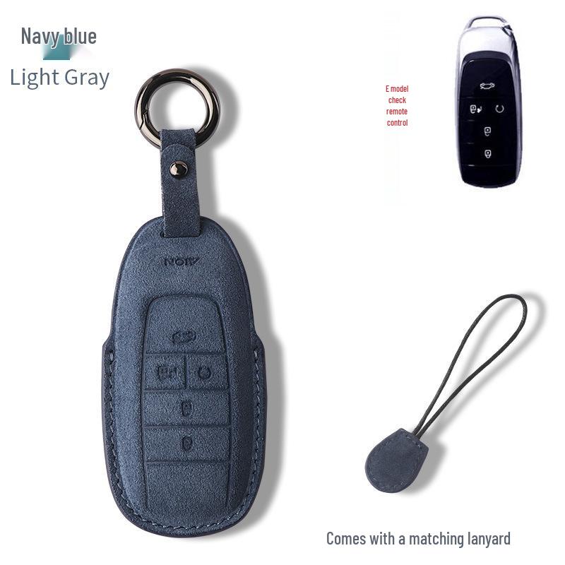 Compatible Key Case for GAC AION Y & Trumpchi GS Models (GS3, GS4, GS5, GS6m) with Suede Shell and Buckle Design