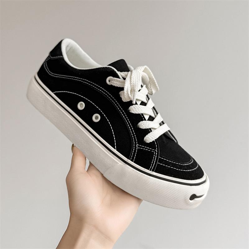 

AFANTING новая модная парусиновая обувь на плоской подошве, мужская летняя универсальная белая обувь, корейская версия, студенческая, на шнуровке, в стиле ретро 39 чёрный