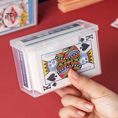 Scatola porta carte in plastica trasparente da 2 pezzi, chiusura a scatto multiuso, bocca larga, facile accesso, organizer trasparente per piccoli oggetti