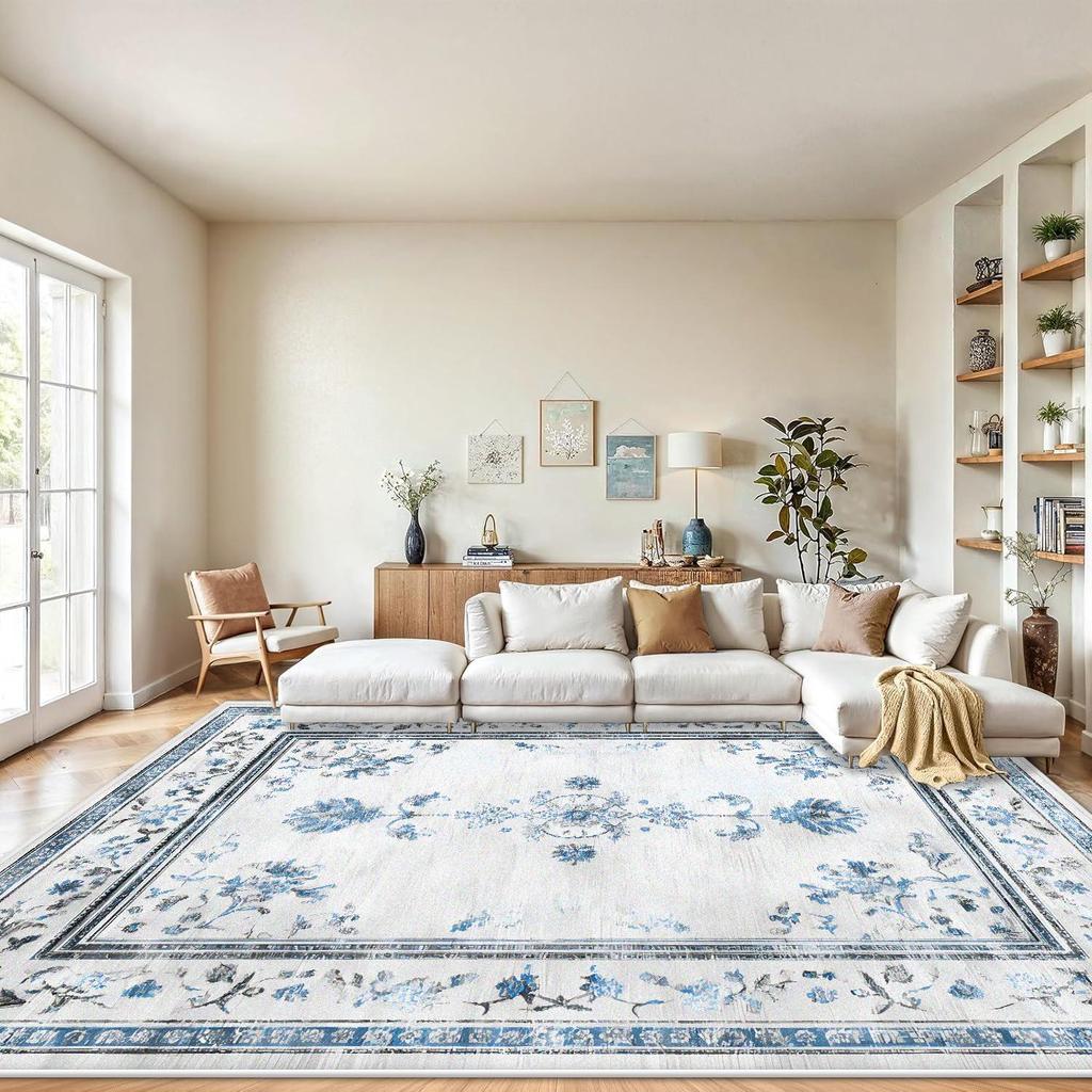 Tapis Bohèmes pour Chambre à Coucher Grand Tapis Décoration Salon Tapis Rétro Moelleux Doux Tapis de Sol Salon couleur claire Tapis en Peluche