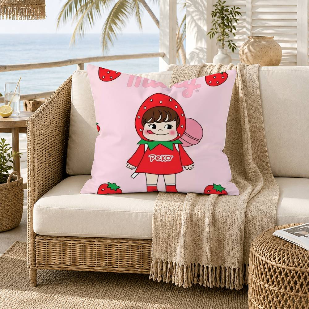 Milchige Peko Chan Kissenhülle für Sofa Wohnzimmer Heimbüro Dekoration Schutzhülle
