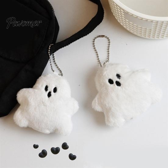 Sacs à dos Accessoire Fantôme 1/2/3 Pièces Halloween Porte-clés Peluche Pendentif, Ornement Blanc Peluche avec Chaîne de Perles, et Sacs à Main Accessoires Décoratifs Charme