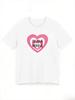 Cute Korean Letter Heart Graphic Print T-Shirt, Women's Casual Short Sleeve Crew Neck Top, Trendy K-Style Summer Daily Wear