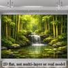 2D Bamboo Forest Waterfall Backdrop for Zen, Nature & Oriental Themed Photography