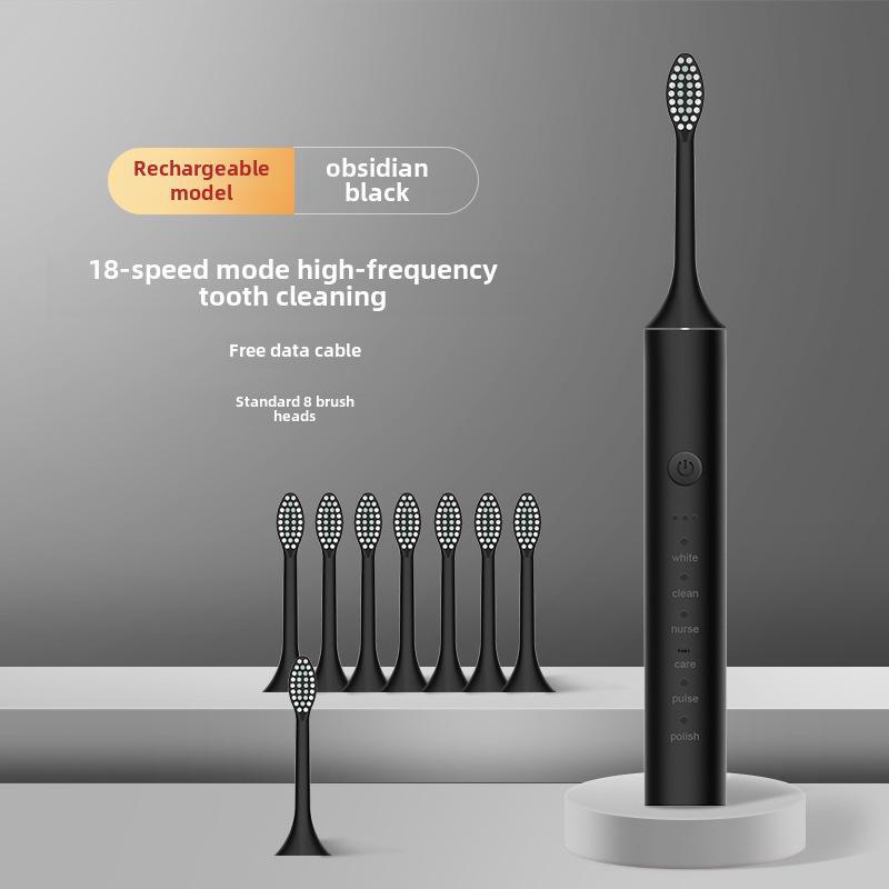 Unisex Rechargeable Ultrasonic Toothbrush with Soft Bristles for Travel and Home Use