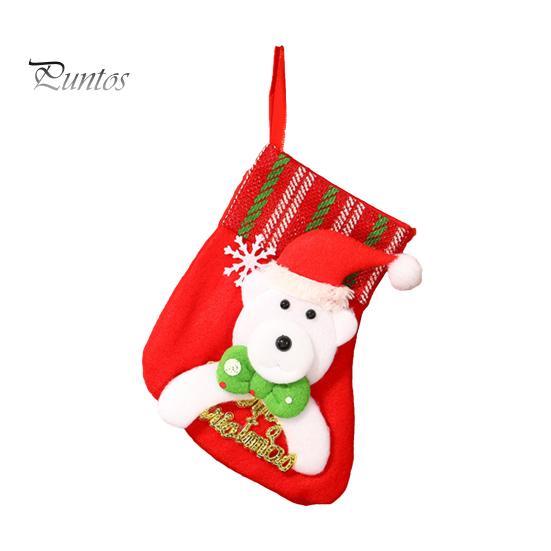 Christmas Stocking Cartoon Shape High Capacity Three Dimensional Wear Resistant Decorative Super Soft Merry Xmas Socks Gift Candy Bags