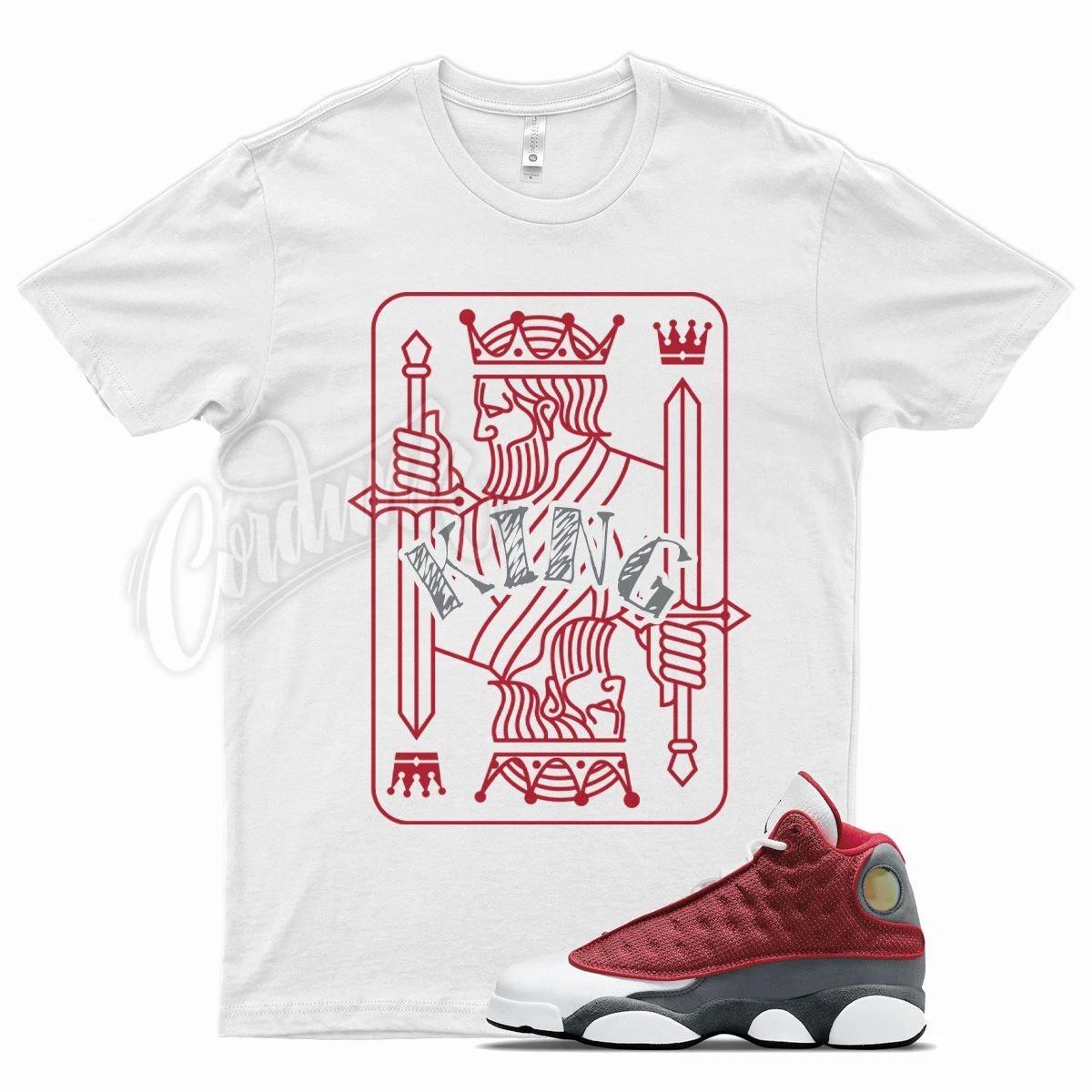 White KING T Shirt for J1 13 Gym Red Flint Grey XL