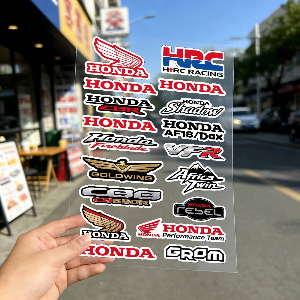 AAAHS1 FOR HONDA HRC H WING Motorcycle Reflective Stickers Waterproof Decals for Helmet Scooter Fuel Tank Toolbox Racing