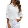 Button Down Shirt Loose Shirt Solid Color Casual