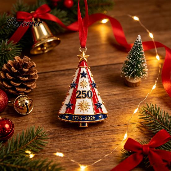 Festive Room Decorations Patriotic Christmas Tree Ornaments, Acrylic Holiday Pendant for Independence Day, Indoor Outdoor Hanging Decor Living Garden