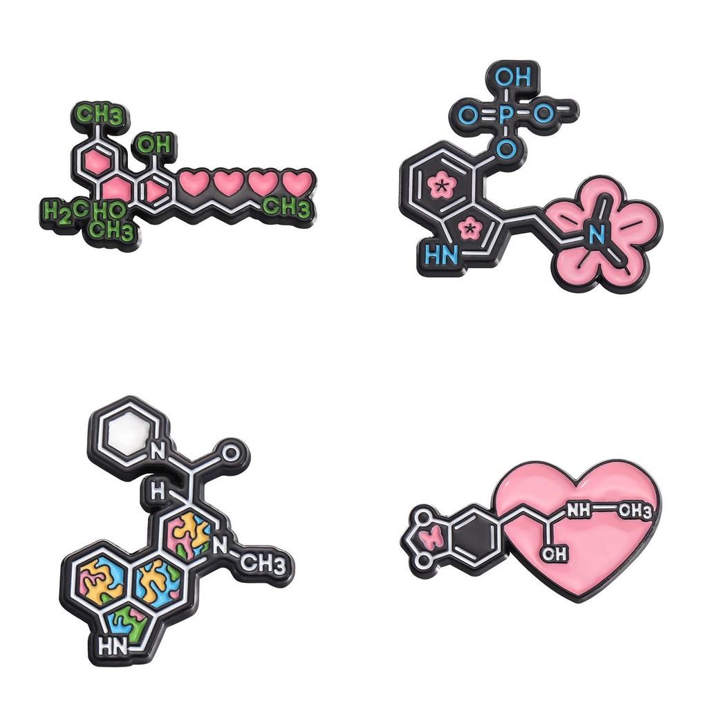 Cartooninspired Contemporary Molecule Brooch Stylish Alloy Pin For Any Attire Winter