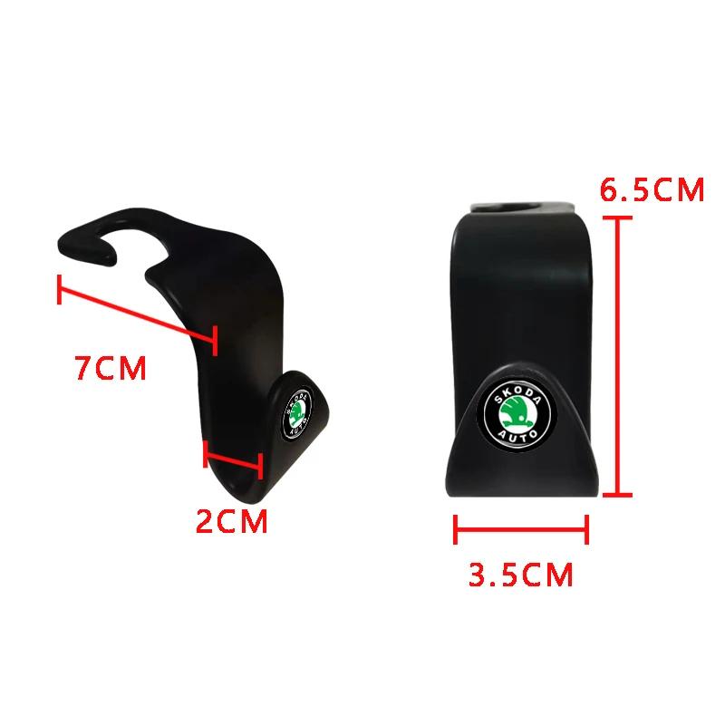 2/4Pcs Car Seat Back Hooks Portable Hanging Bag Rack Accessories for Skoda Fabia Octavia Rapid Kodiaq Superb 2 3 A5 A7 Mk3 Karoq