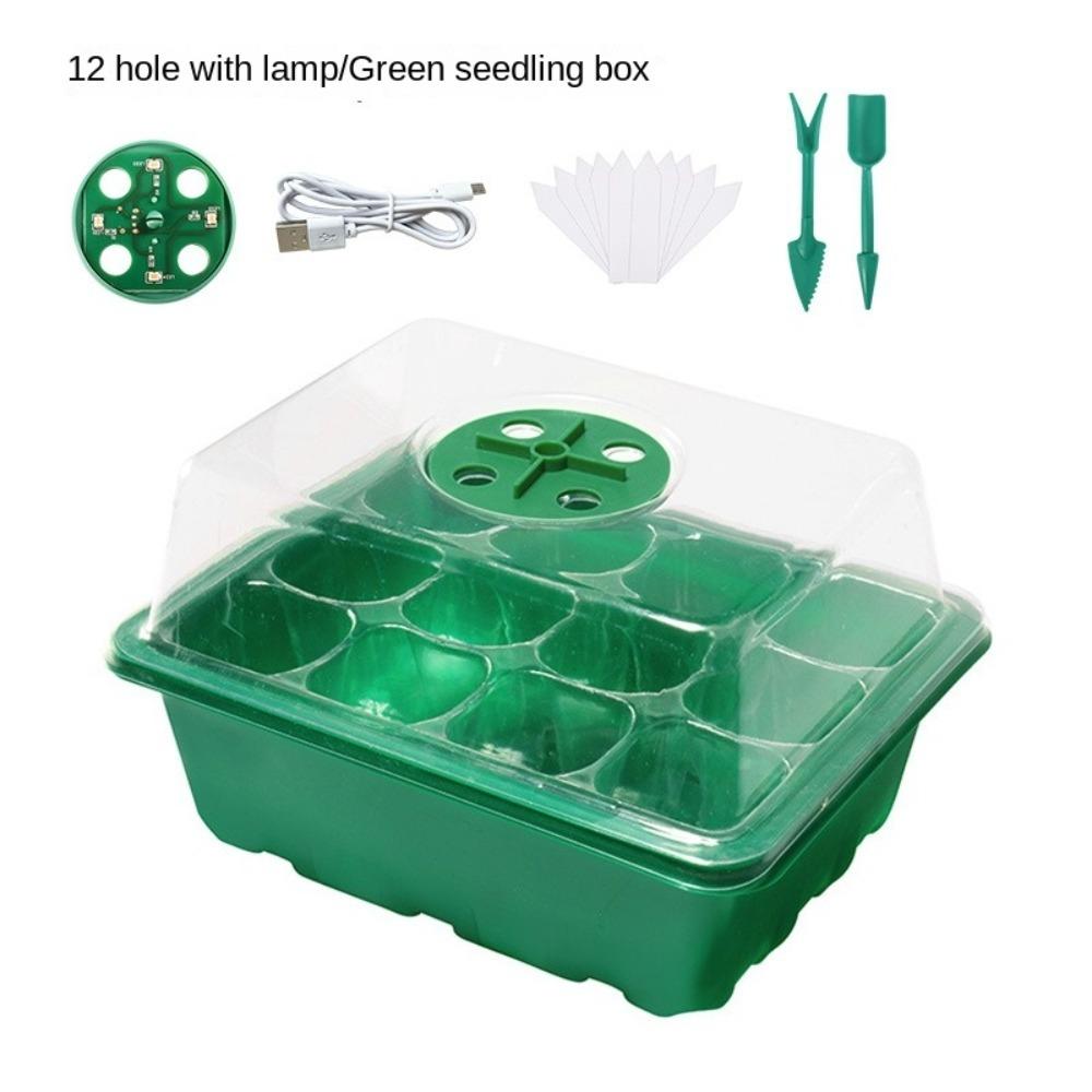 6/12Grids Seed Starter Tray Mini Greenhouse Cultivation Planting Box New Plant Starter Kit  Garden