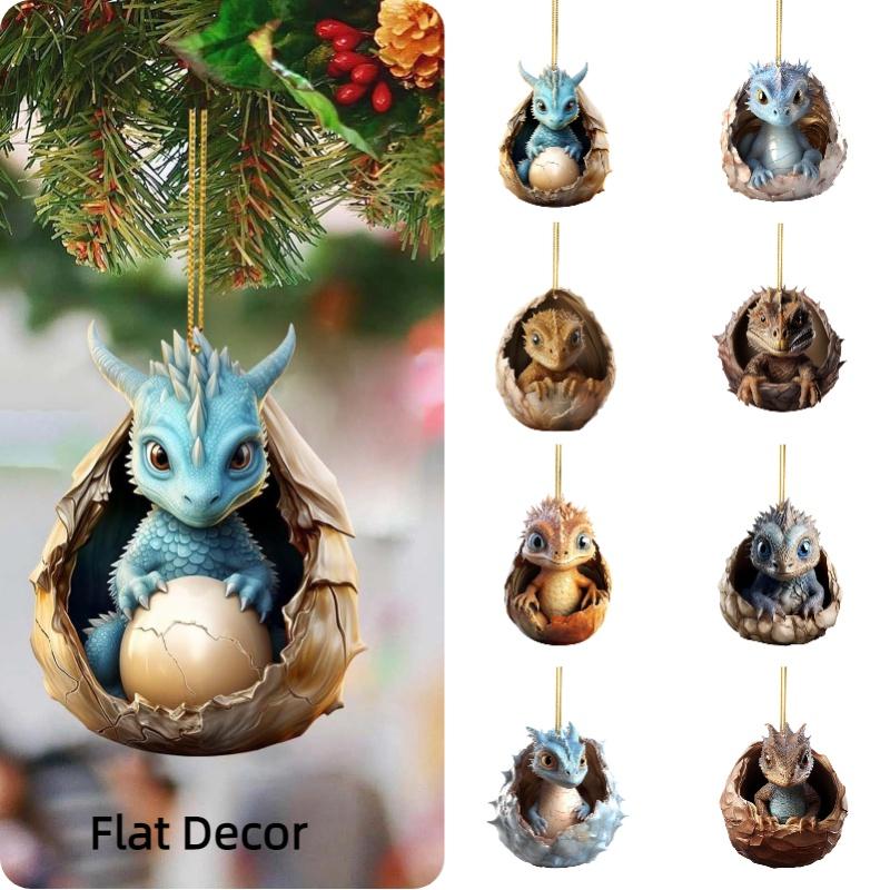 New Christmas Dragon Egg Car Ornament Cartoon Style Acrylic/glass Material Interior Decoration