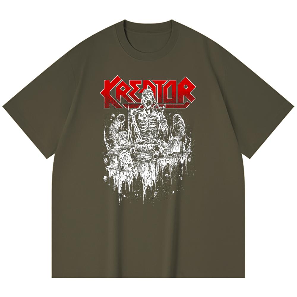 230 g/m² 100% Bavlna T-shirt Heavy Metal Rocková Kapela Tisk Populární Hudby Unisex Těžký Bavlněný T-shirt