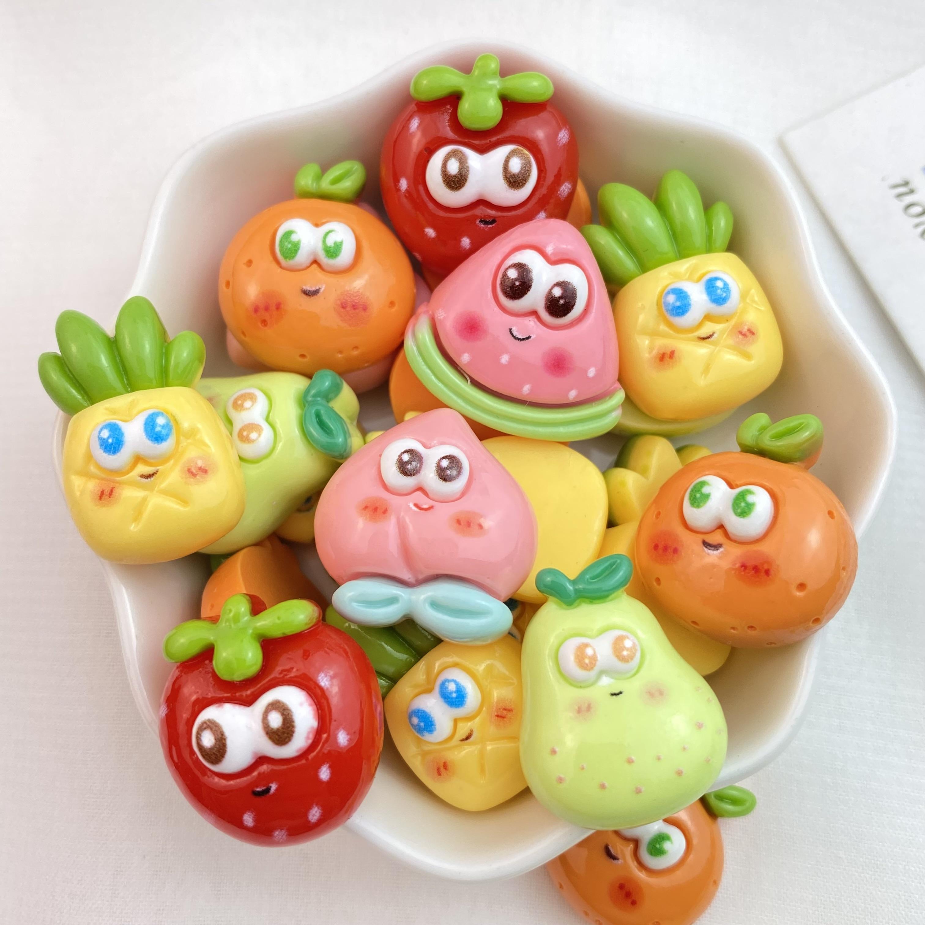 

10 Pcs New Cute Cartoon Watermelon, Orange, Strawberry, Peach, Pear Resin Scrapbook Diy Jewelry Wedding Hairpin Decorate