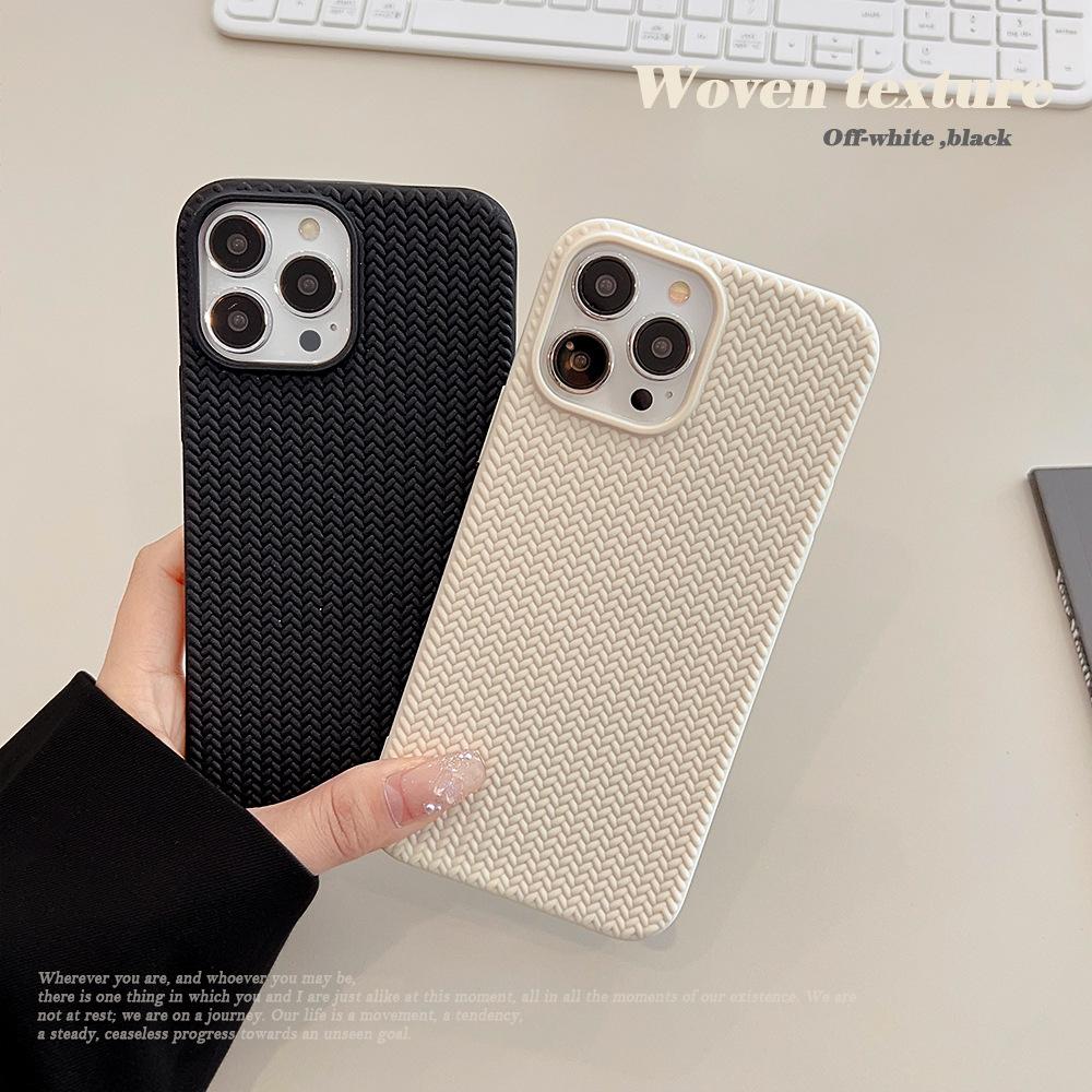 Woven Pattern Is Suitable for Iphone11 iPhone 11 Mobile Phone Case 11promax Solid Color Knitting 11 Soft Cover 11 Silicone XR
