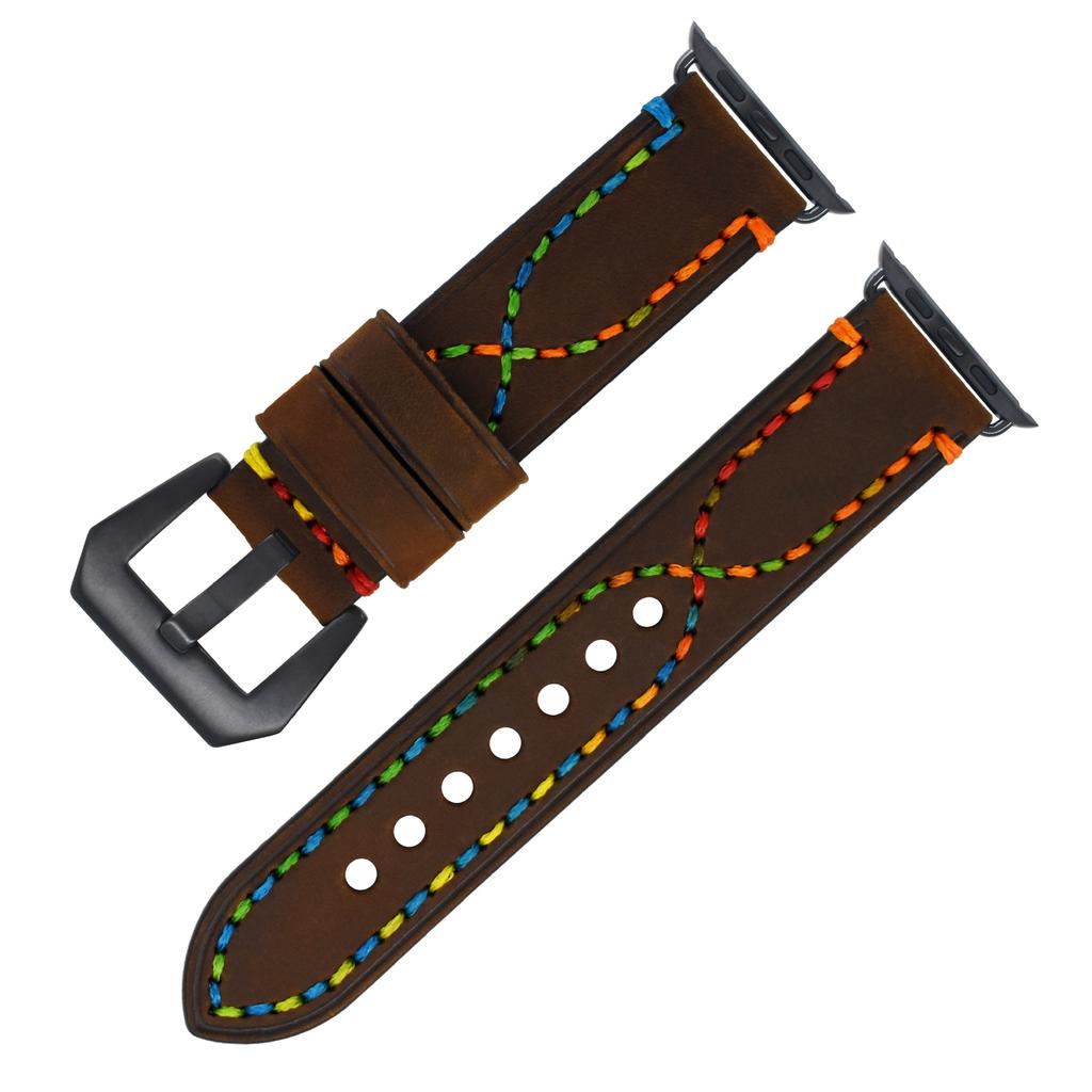 Crazy Horse Cowhide Watch Strap Is Suitable for Apple Genuine Leather Strap S8 7 6iwatch Handmade Strap.
