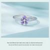 Yinziyun Purple Flower Open Ring for Women – Elegant 925 Sterling Silver Jewelry