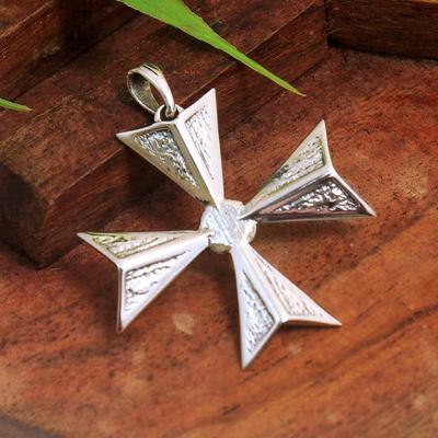 תליון קסם צלב מלטה כסף סטרלינג 925 מוצק תכשיטים בעבודת יד