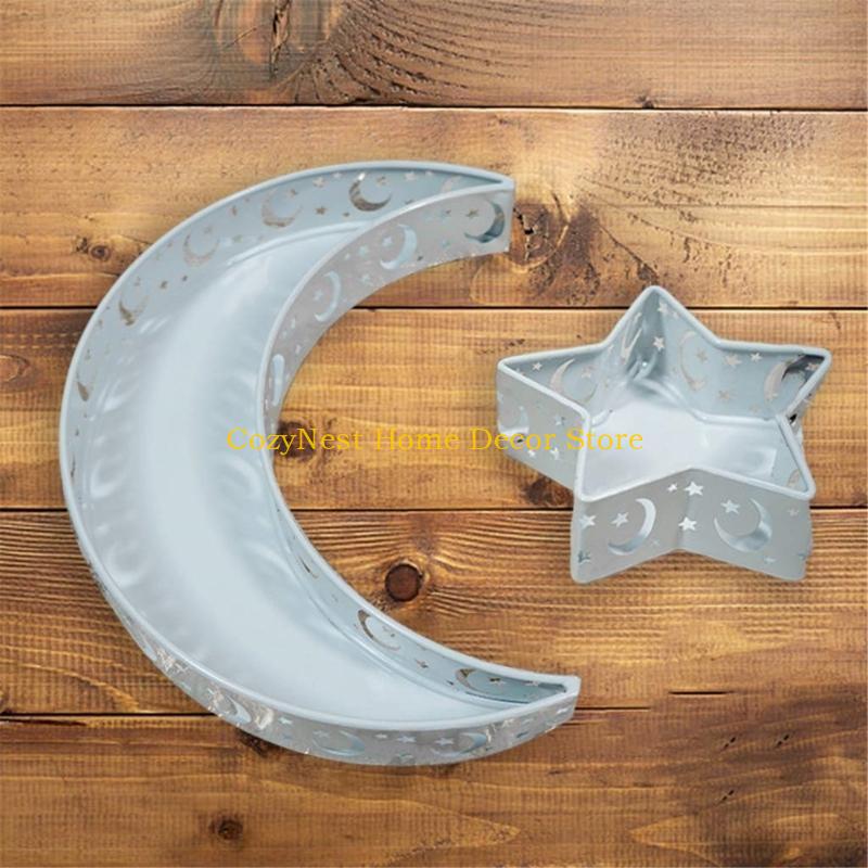 92MF Ramadan Eids Mubarak Mond und Sterne Snackschale Obstschale für Heimdekoration und besondere Anlässe