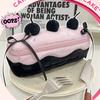 1 Piece Kawaii Schoolgirl Pencil Case Cute Cherry Cake Dessert Stationery Organizer Bag Portable Large Capacity Furry Pen Holder