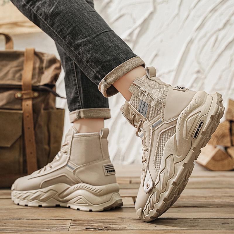 Autumn Men's High Boots  Comfortable Training Botas Mens Outdoor Waterproof Non-slip Desert Combat Boots Botas Para Hombre