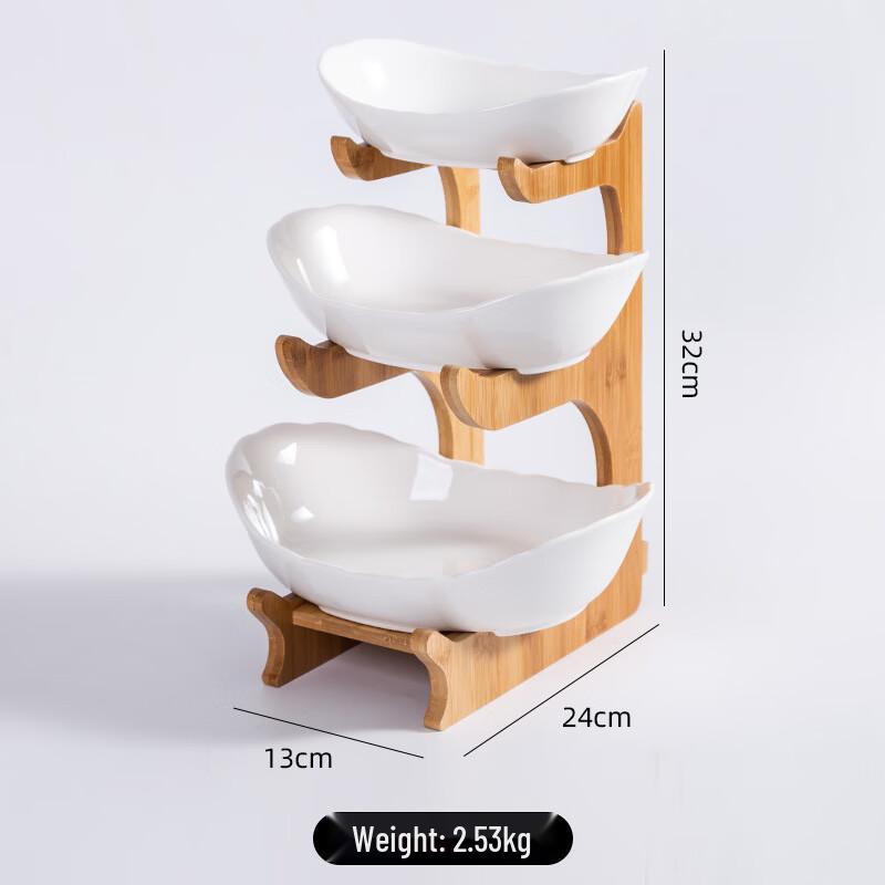 Qianxing Ceramic Multi-tier Snack & Fruit Plate