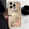 Soft Silicone Brown Marble Case, Suitable for iPhone17 16 15 14 13Pro Max 12 11, Luxury Gold Foil Shockproof Protective Cover