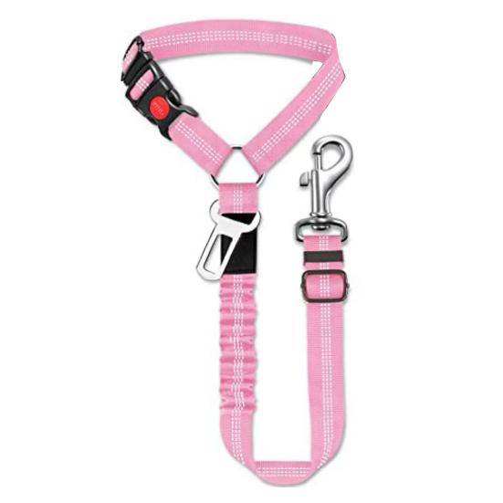 Съемный ремень безопасности для собаки, поводок для автомобильного сиденья для собаки, регулируемый светоотражающий ремень безопасности для собаки, подголовник автомобиля розовый